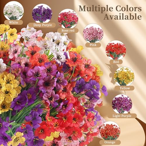24 Bundle Artificial Flowers for Home Garden Decor