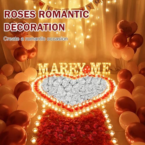 1000PCS Silver Silk Rose Petals for Valentine Wedding Decorations