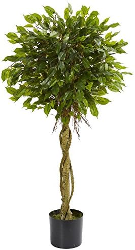 Nearly Natural 4ft Ficus Artificial Topiary Tree
