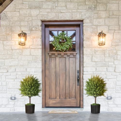 HOMCOM Artificial Topiary Set of 2 Indoor Outdoor Plants