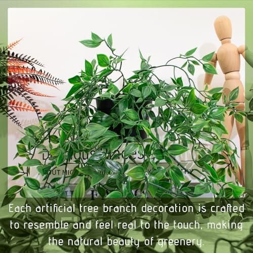 LUZOGA Fake Hanging Plant with Pot Black