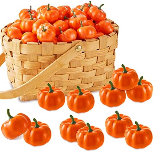 WILLBOND Artificial Mini Pumpkins 100 Pack Fall Decor