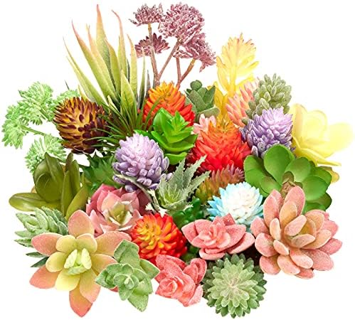 Jutom 32 Pieces Mini Artificial Succulents for Home Decor