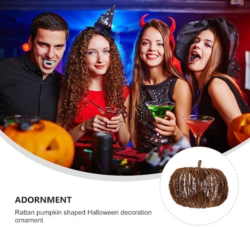 VOSAREA Halloween Rattan Pumpkin Decor 20CM