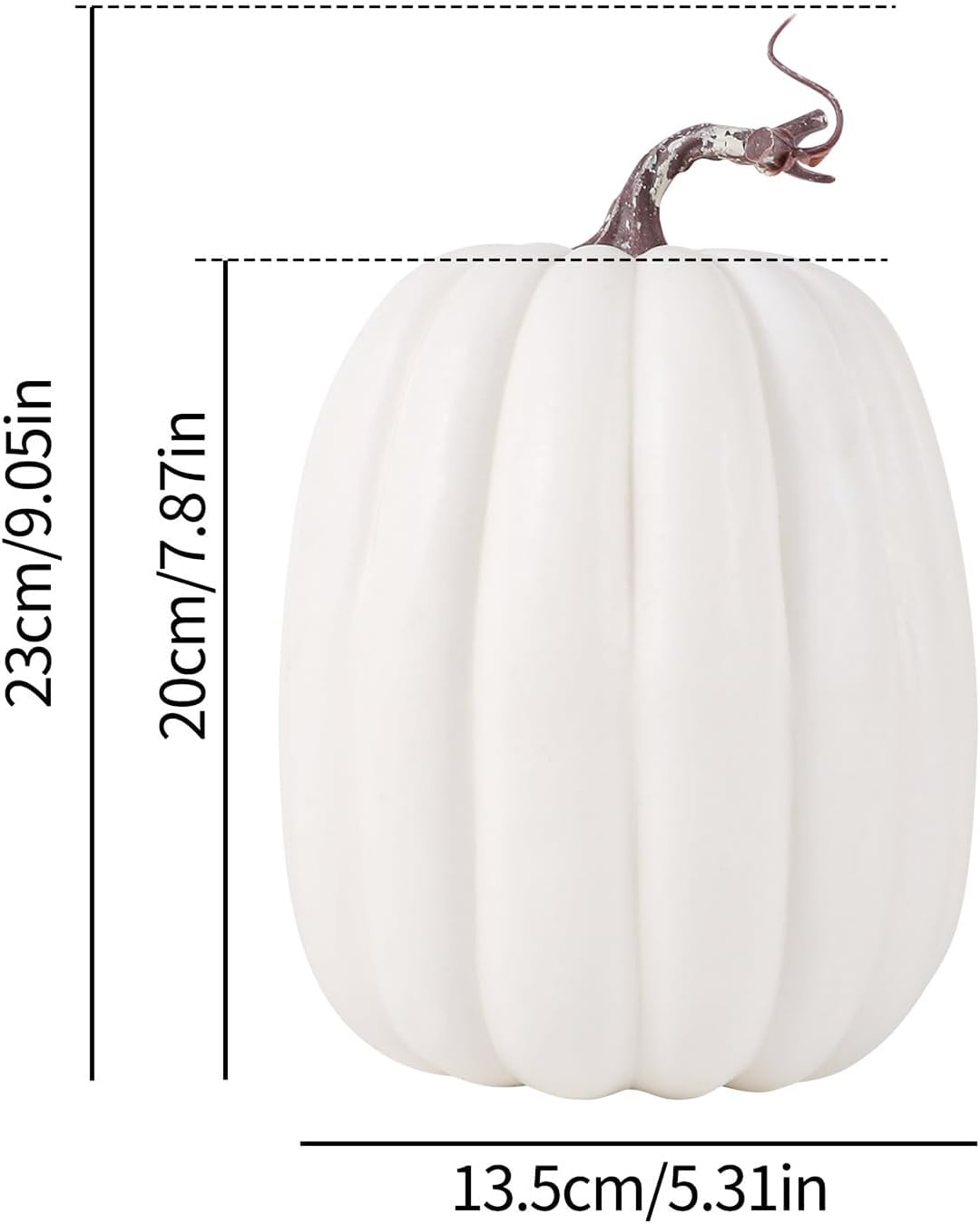 8 Inch Artificial White Pumpkin for Fall Decor