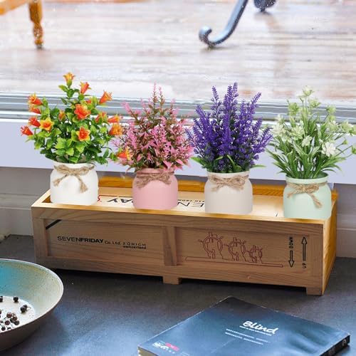 4pcs Artificial Potted Plants Set for Home Office Decor