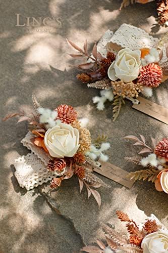 Lings Moment 6pcs Wedding Wrist Corsage Artificial Flowers