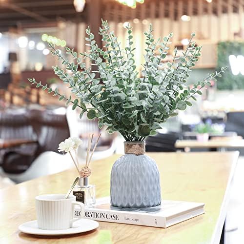200 Pcs Dark Green Artificial Eucalyptus Stems
