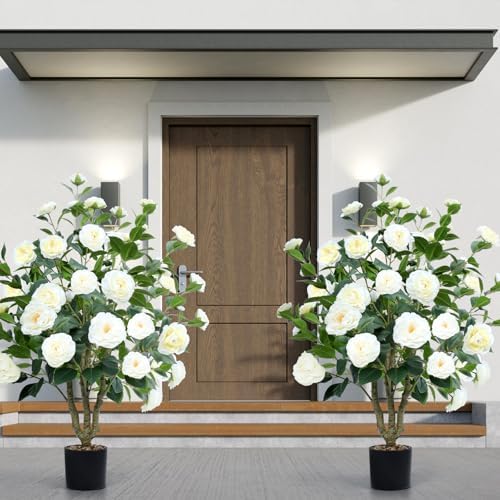 Lifelike Artificial Camellia Tree 2 Pack