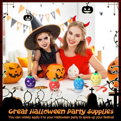 Cinnvoice Paint Your Own Ceramic Pumpkin Craft Kit 6 pcs