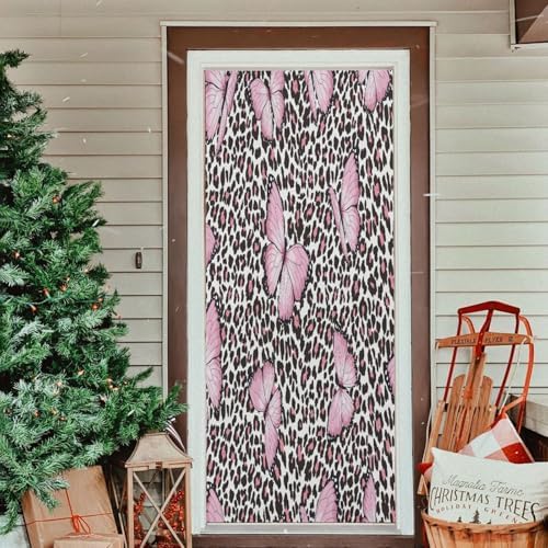Susiyo Butterfly and Leopard Halloween Door Cover 32x79 in