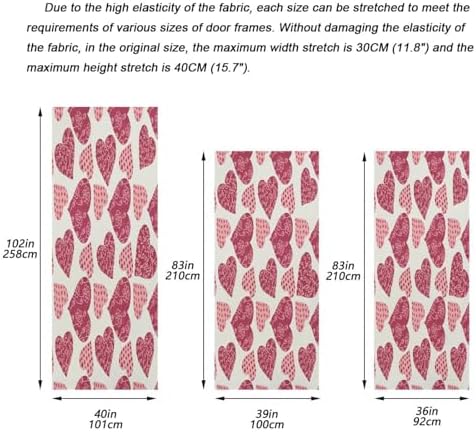 Susiyo Heart Door Decoration 32x79 Inches Stretch Fabric