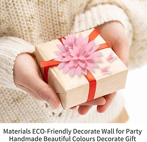 Large 3D Paper Flowers Wall Decor with Gold Butterfly Sticker