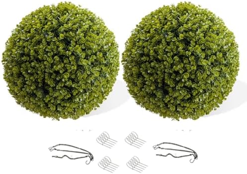 17 Inch Artificial Topiary Balls Set of 2 for Outdoor