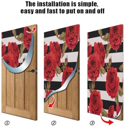 Susiyo Halloween Roses Black Stripes Door Cover