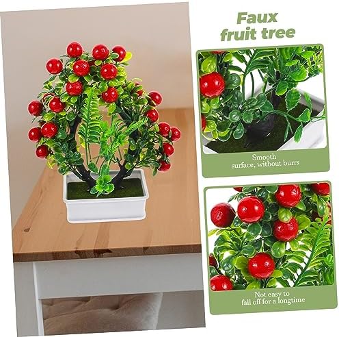 Red Fake Citrus Bonsai Decor 24X20CM