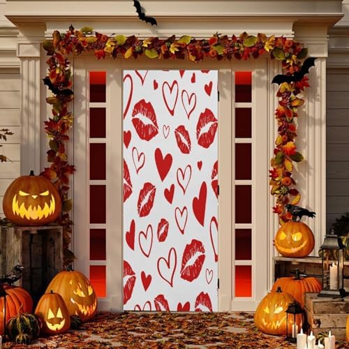 Susiyo Red Lips Kiss Halloween Door Cover