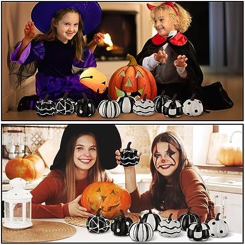 Leinuosen 9 Pcs Halloween Mini Pumpkin Decorations