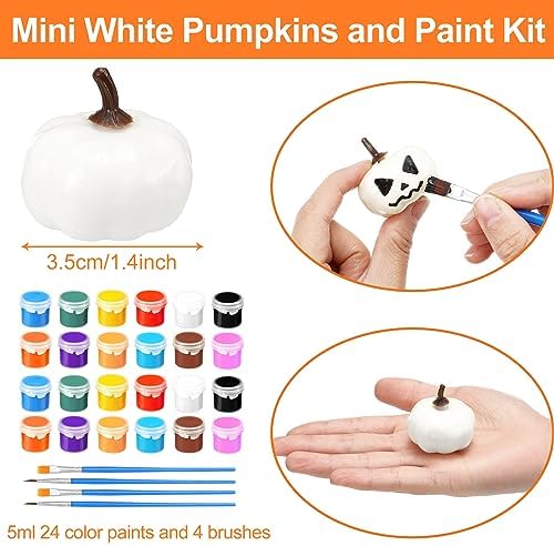 Thyle DIY Mini White Foam Pumpkins 200 Pcs Fall Decor