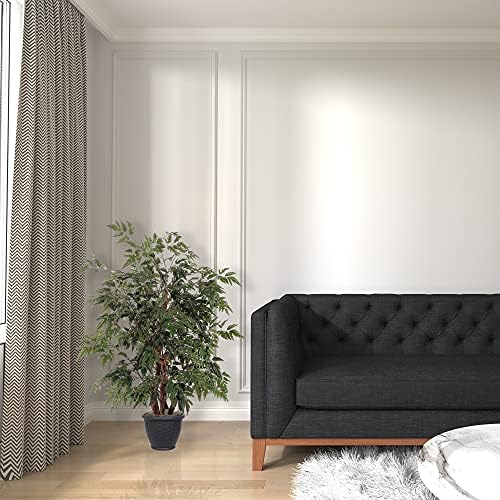Vickerman 4 Foot Artificial Ming Aralia Bush in Rattan Basket