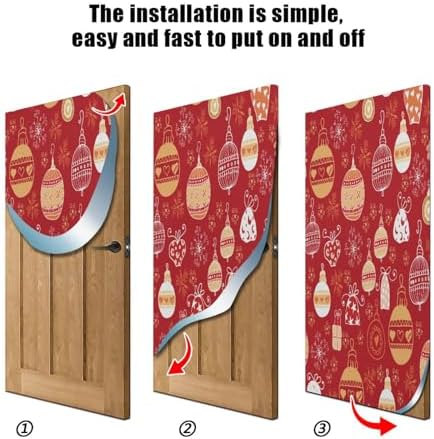 Susiyo Christmas Door Cover Red Halloween Decor 32x79 in