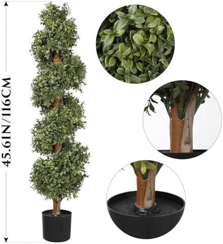 Artificial Boxwood Spiral Topiary Tree - Durable Outdoor Decor
