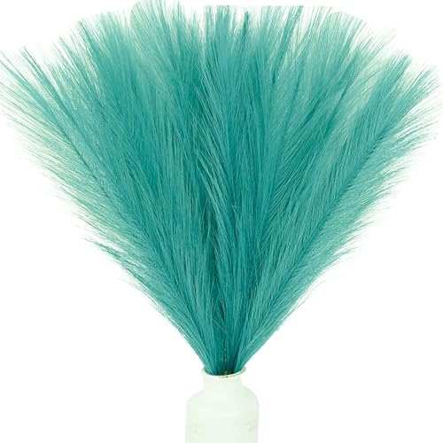 Mandys Teal Silk Pampas Grass Bouquet 20 Stems