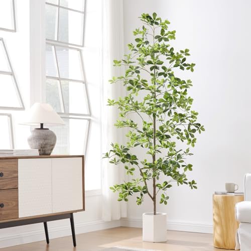 7ft Tall Artificial Black Olive Tree with 1260 Lifelike Leaves