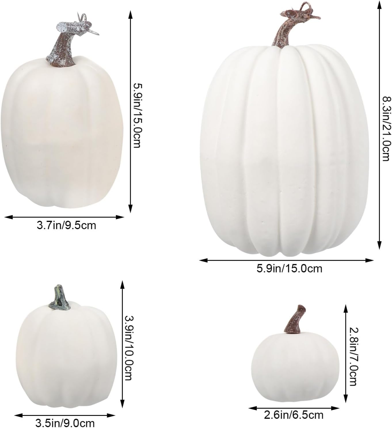 Garneck 7PCS Realistic Pumpkin Ornament for Halloween and Thanksgiving