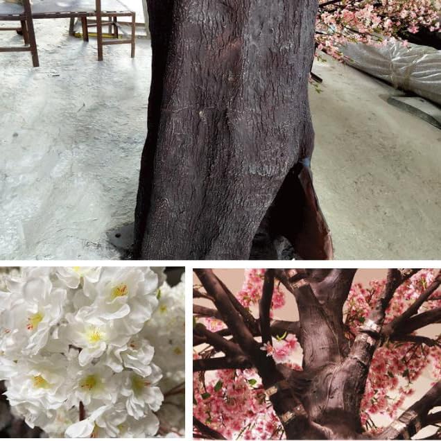 QIUPAI Simulation Cherry Tree Artificial Cherry Blossom Trees White 1mx09m