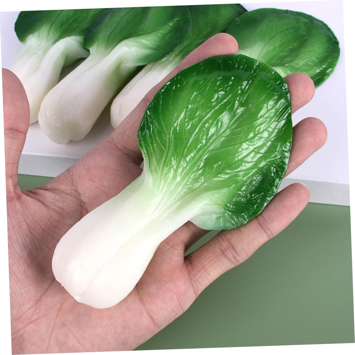 3pcs Artificial Green Leaf Lettuce Decor for Kitchen