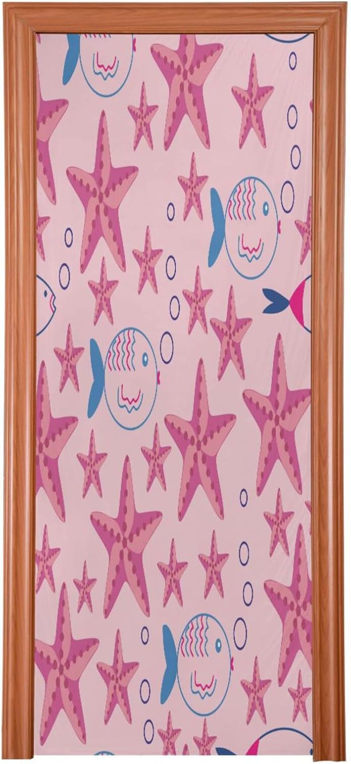 Susiyo Pink Starfish Door Cover 35x79 Inch
