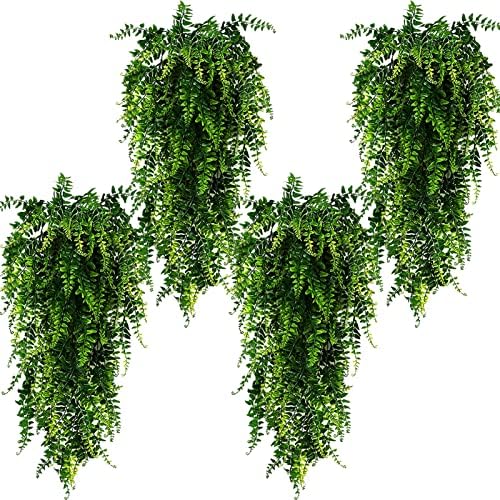 Toprooms 4pcs Artificial Hanging Plants Faux Fern Ivy Vines