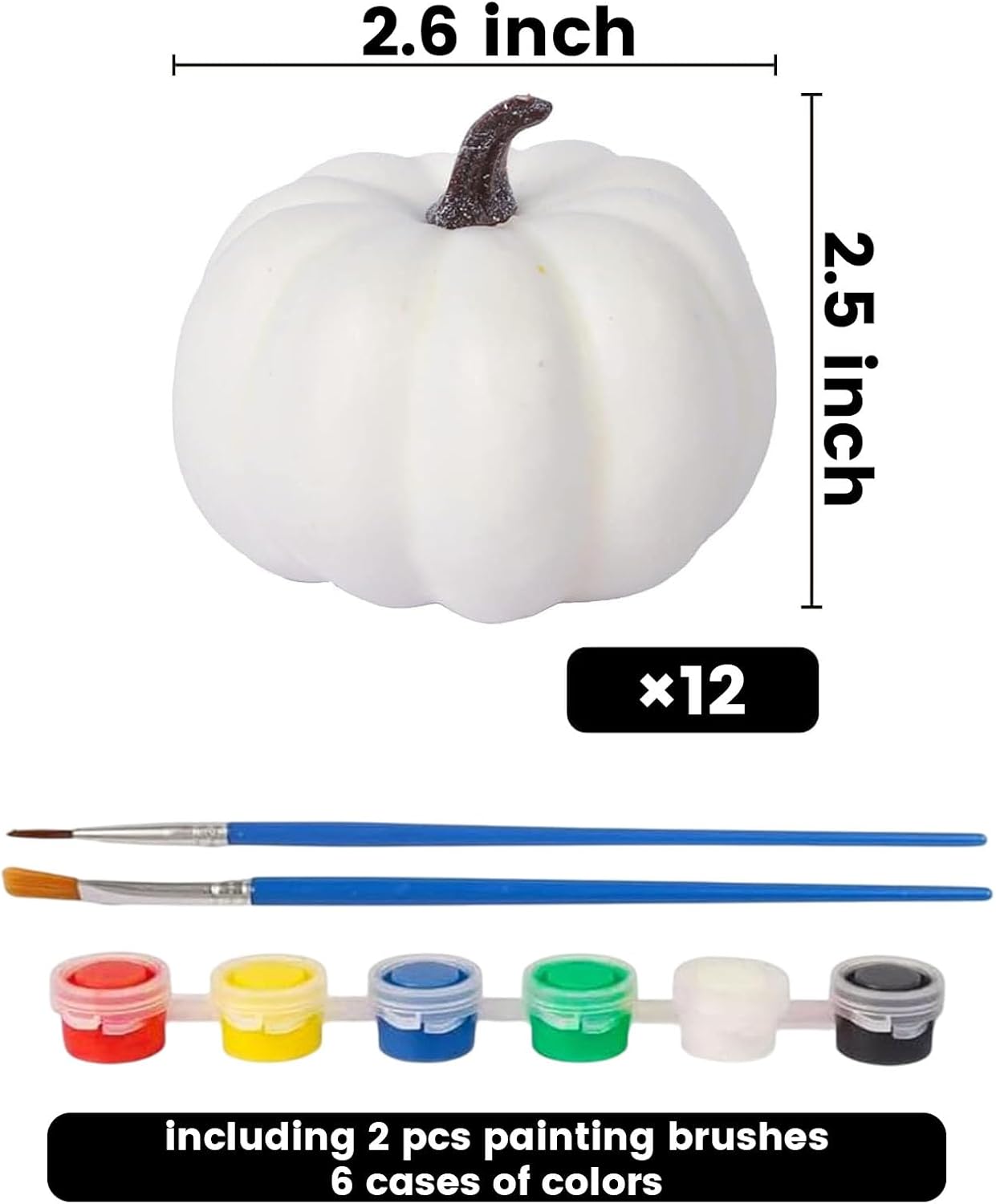 FUTUREPLUSX 12PCS White Fake Pumpkins for Painting and Decorating