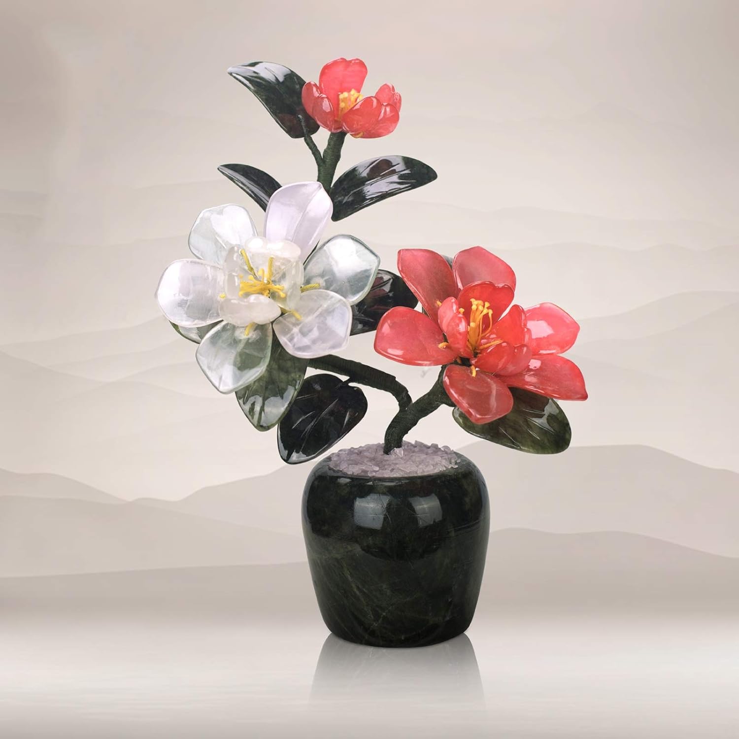 Artificial Peony Bonsai Tree Indoor Decoration