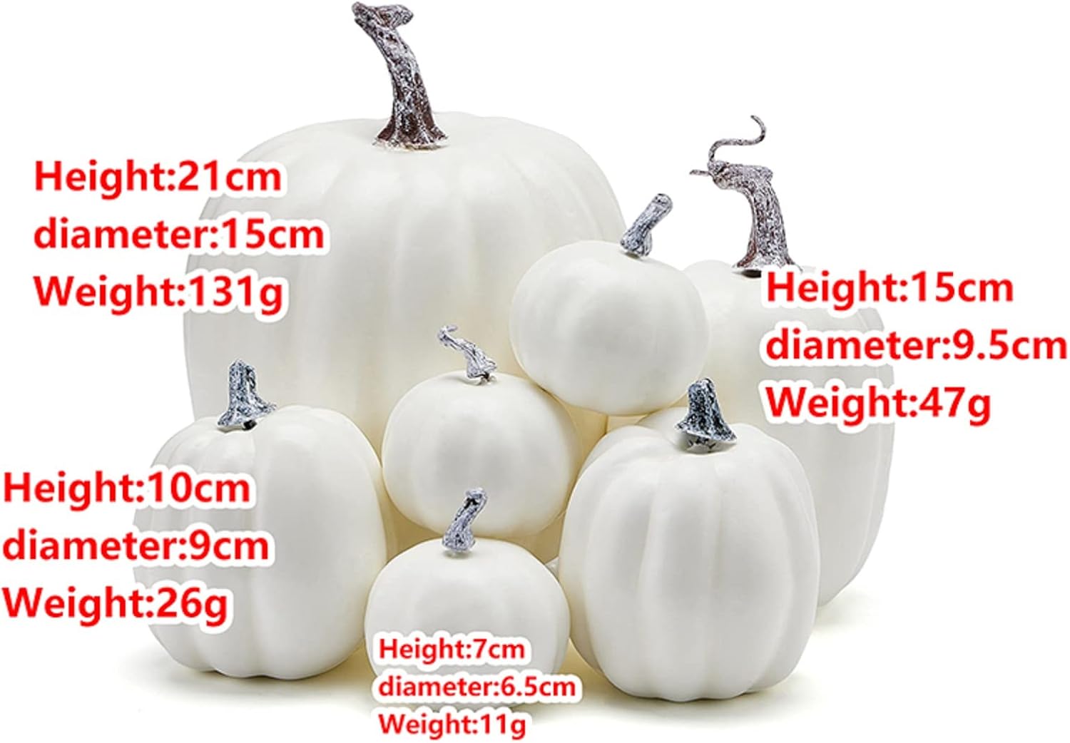 Kayotuas 7Pcs Artificial Pumpkins Decor Set