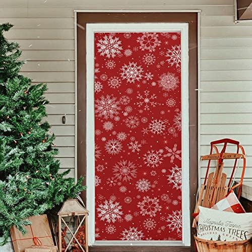 Poeticcity Festive Snowflakes Door Cover 35x79 Inches
