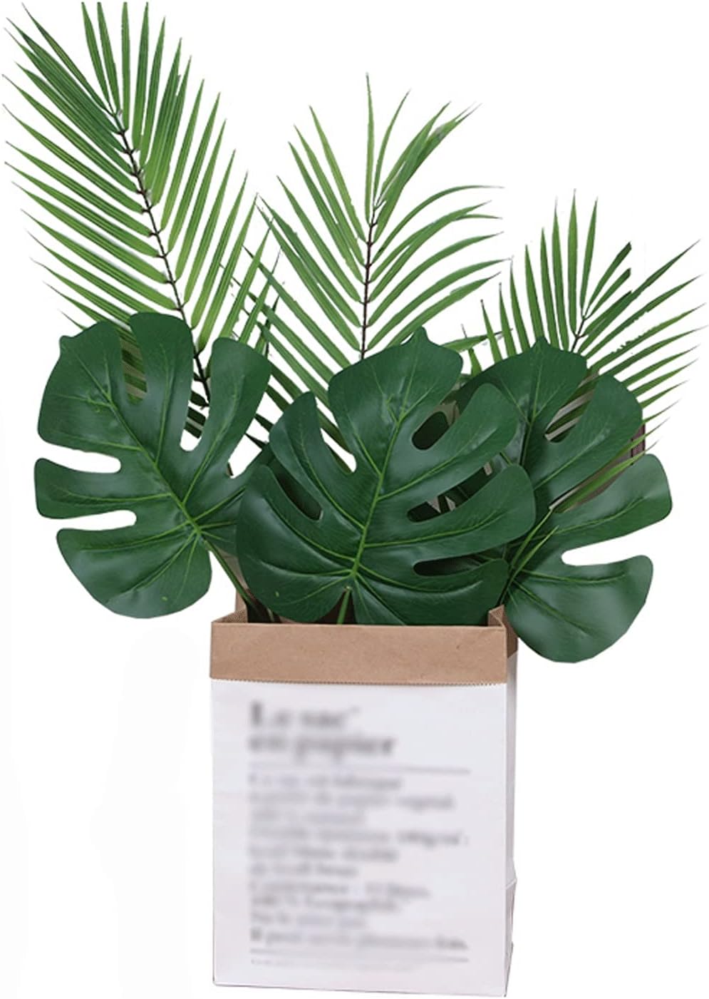 Artificial Bonsai Tree 23 Inch Artificial Monstera Plant with Realistic Leaves