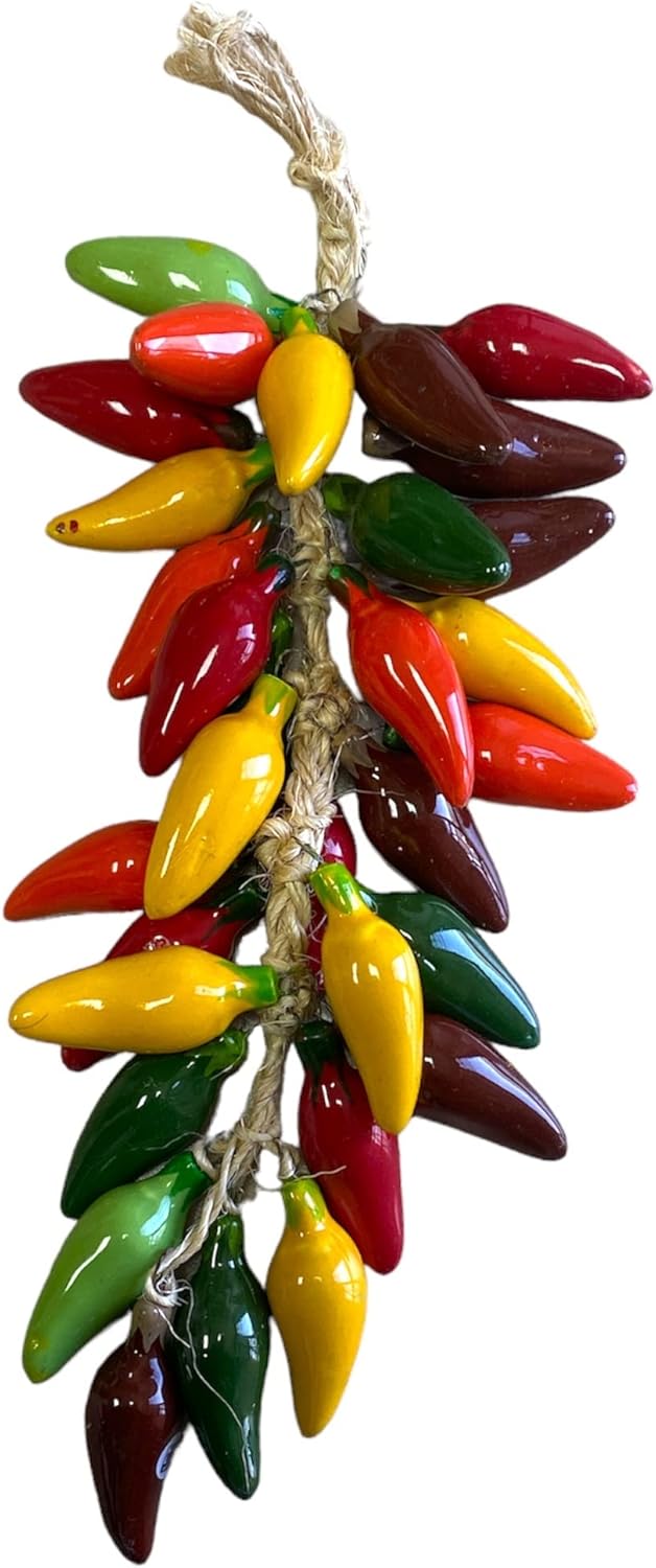 Hanging Ceramic Jalapeno Ristra Decor