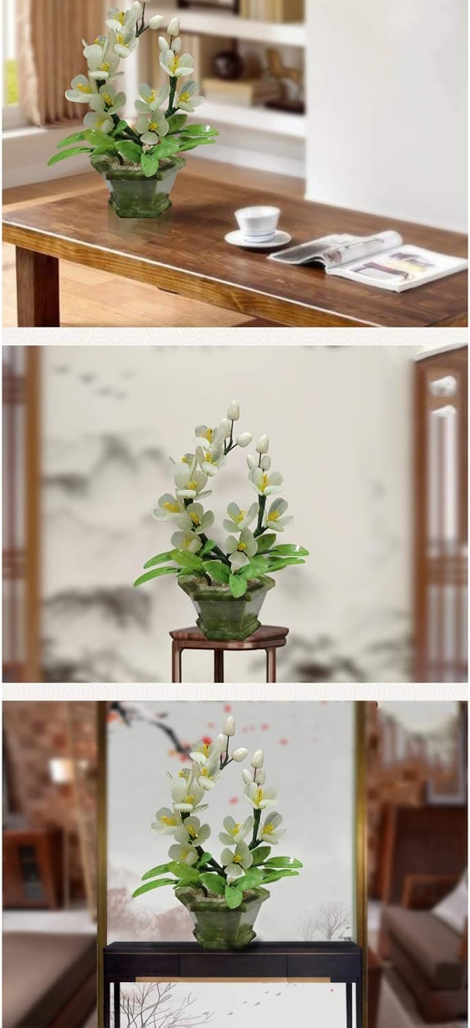Artificial Bonsai Tree with Realistic Jade Orchid
