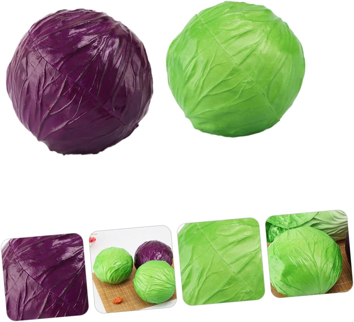 Ciieeo 2pcs Lifelike Artificial Cabbage Plant for Home Decoration