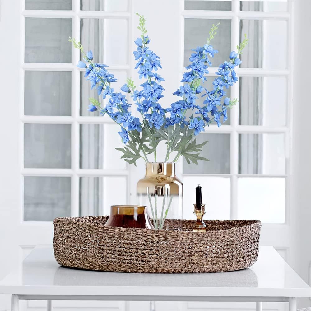 FERIAL Blue Silk Larkspur Artificial Flowers 4pcs