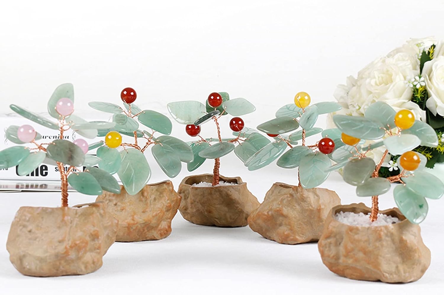Artificial Bonsai Tree Crystal Pot Wealth Decor