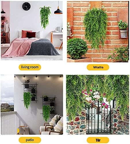 Toprooms 4pcs Artificial Hanging Plants Faux Fern Ivy Vines
