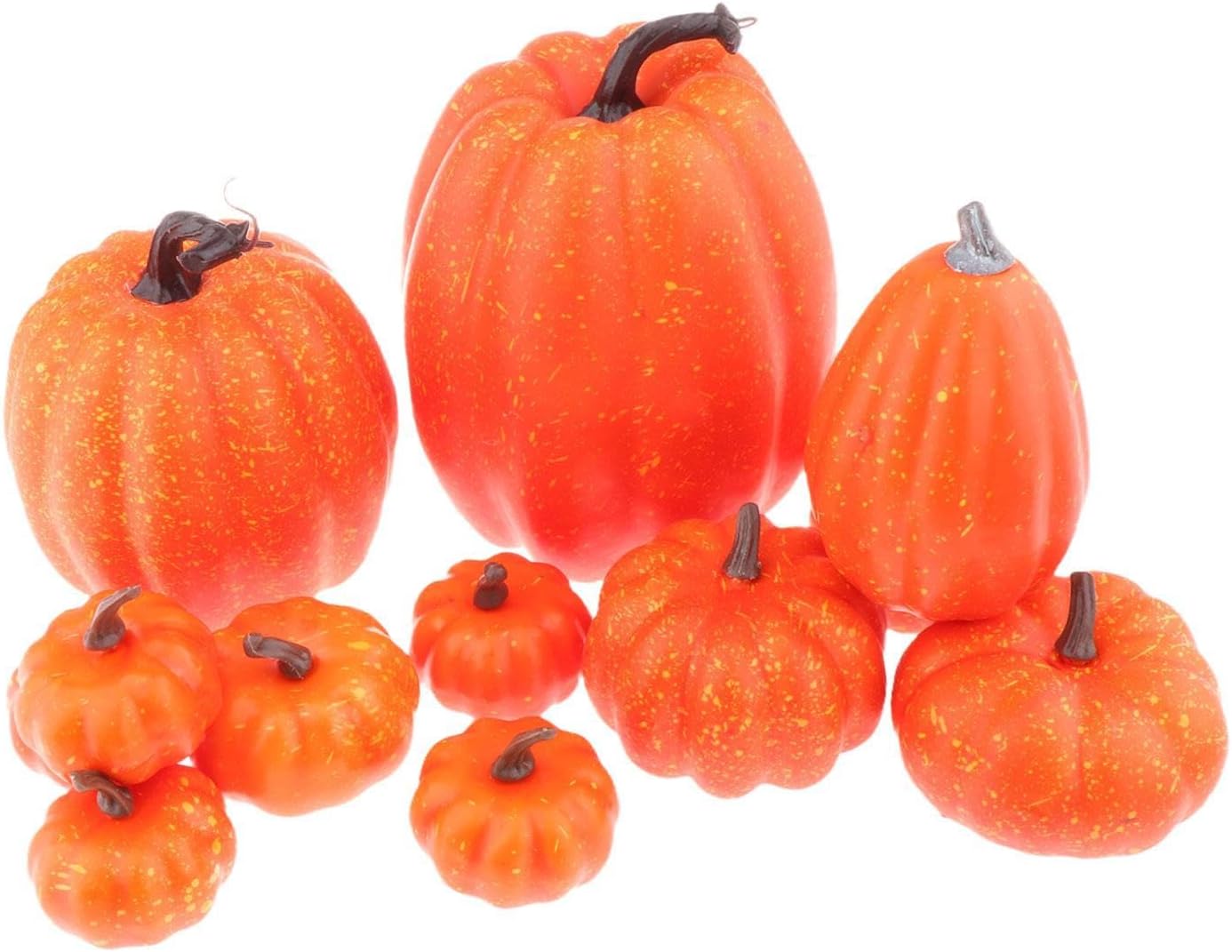 Fancyes Fake Pumpkins Foam Props 12 Pieces Yellow