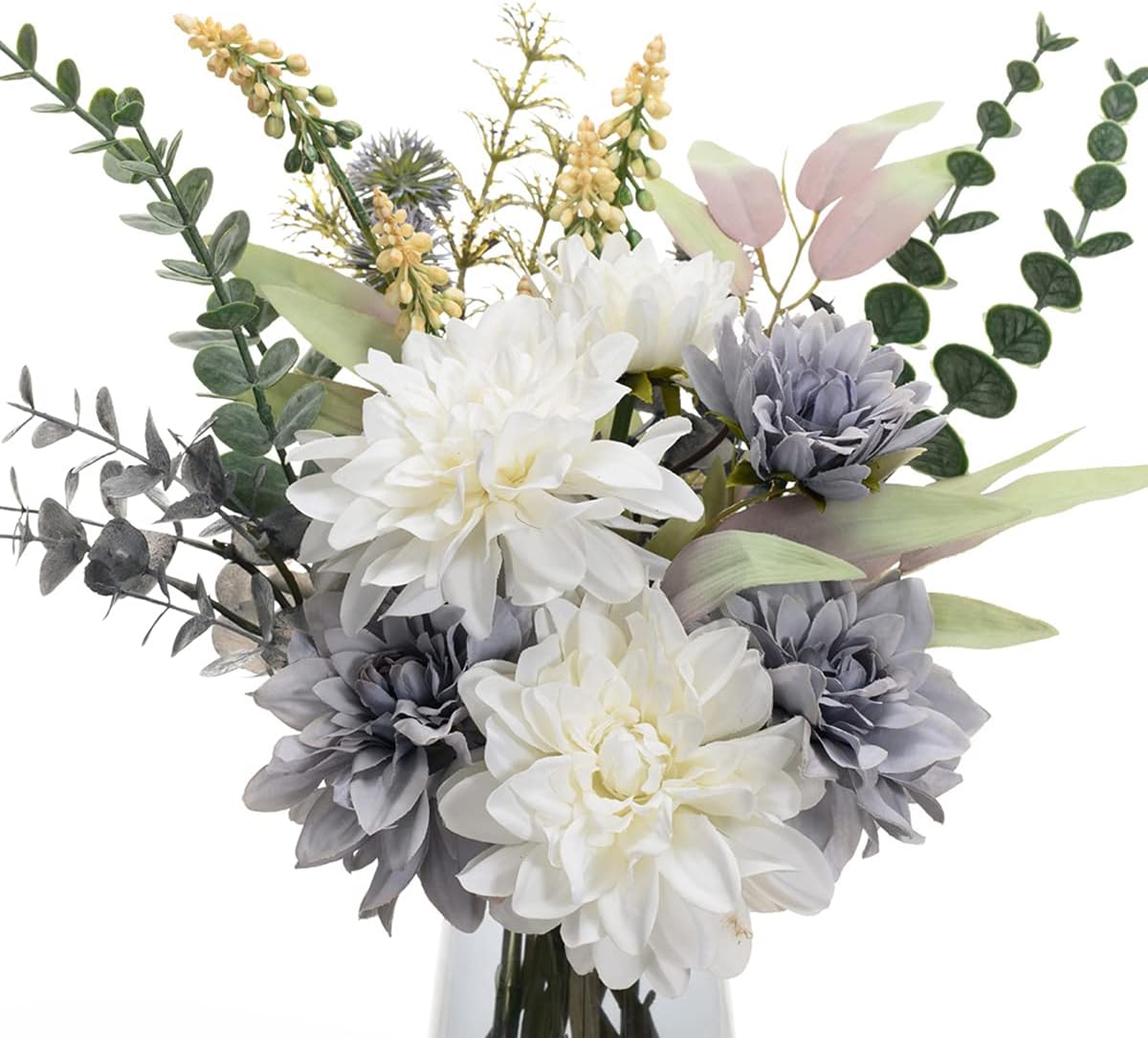 Artificial Blue Flowers with Vase Table Decor