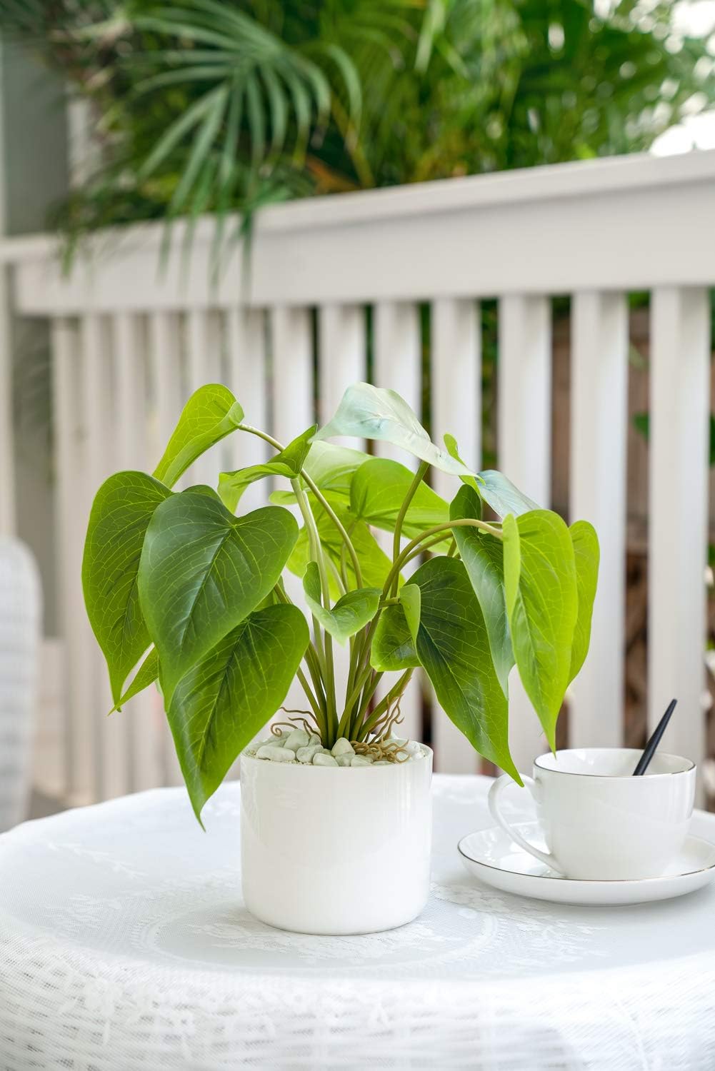 Mkono Artificial Topiary Plant in Clear Pot