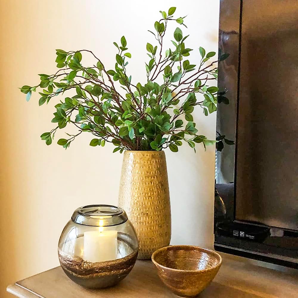 6pcs Faux Stems Artificial Eucalytus Branches for Vase