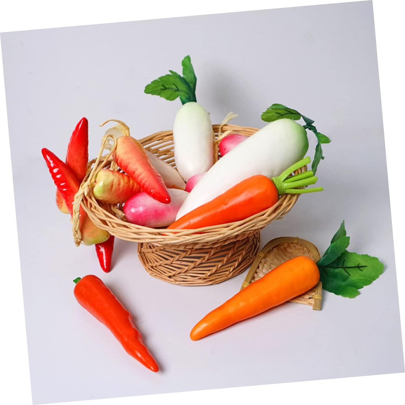 Ciieeo 3 Pack Artificial Carrots and Radishes for Photography