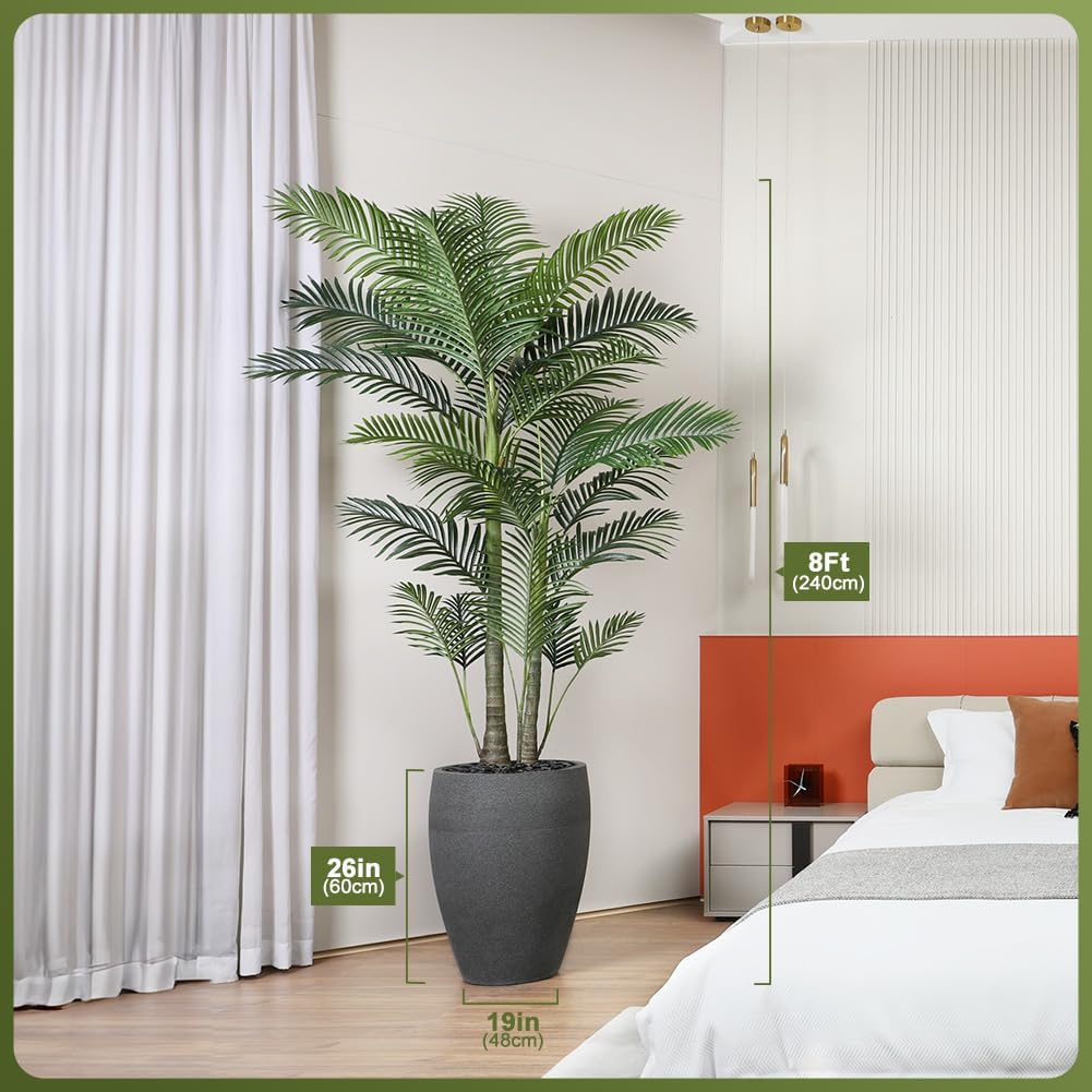 VeriNatural 8ft Artificial Palm Tree with Gray Planter